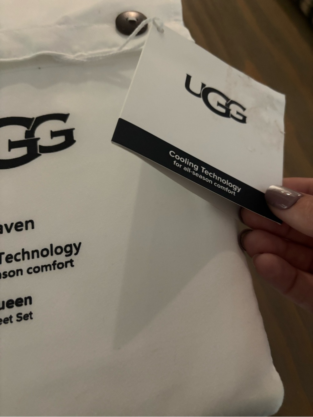 NWT UGG Haven Queen Set Sheet in Snow/Bright White. Cooling Technology. - Picture 3 of 11